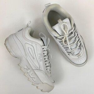 Fila Disruptor II Synthetic Chunky White Sneakers Casual FW01655-148 Mens 7.5
